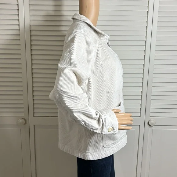 EVERLANE Women's Corduroy Chore Jacket Shacket in Bone Large - Picture 9 of 15